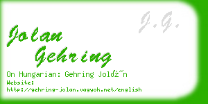 jolan gehring business card